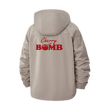 Cherry Bomb Typographic Unisex Full-Zip Printed Waterproof Hooded Windbreaker