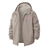 Pardon My French Unisex Full-Zip Printed Waterproof Hooded Windbreaker