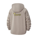 Tacos Typographic Unisex Full-Zip Printed Waterproof Hooded Windbreaker