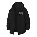 Racing Motto Unisex Full-Zip Printed Waterproof Hooded Windbreaker