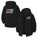 Racing Motto Unisex Full-Zip Printed Waterproof Hooded Windbreaker