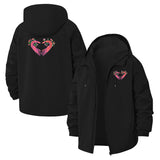 Floral Heart Hands Unisex Full-Zip Printed Waterproof Hooded Windbreaker