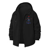 Bonjour French Cat Unisex Full-Zip Printed Waterproof Hooded Windbreaker