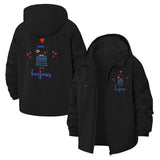 Bonjour French Cat Unisex Full-Zip Printed Waterproof Hooded Windbreaker