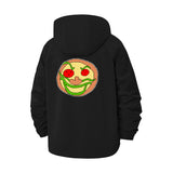 Smiley Pizza Face Unisex Full-Zip Printed Waterproof Hooded Windbreaker