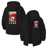 Edgy Smoking Cat Unisex Full-Zip Printed Waterproof Hooded Windbreaker
