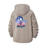 Anime Girl Art Unisex Full-Zip Printed Waterproof Hooded Windbreaker