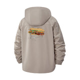 Sandwich Graphic Unisex Full-Zip Printed Waterproof Hooded Windbreaker