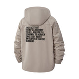 Witty Traffic Numbers Quote Unisex Full-Zip Printed Waterproof Hooded Windbreaker