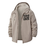 QR Code Design Unisex Full-Zip Printed Waterproof Hooded Windbreaker