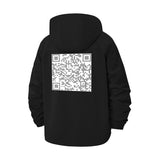 QR Code Unisex Full-Zip Printed Waterproof Hooded Windbreaker