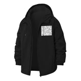 QR Code Unisex Full-Zip Printed Waterproof Hooded Windbreaker