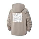 QR Code Unisex Full-Zip Printed Waterproof Hooded Windbreaker