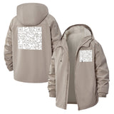 QR Code Unisex Full-Zip Printed Waterproof Hooded Windbreaker