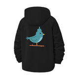 Whimsical Bird Unisex Full-Zip Printed Waterproof Hooded Windbreaker