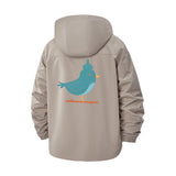 Whimsical Bird Unisex Full-Zip Printed Waterproof Hooded Windbreaker