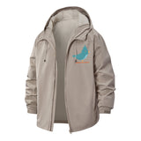 Whimsical Bird Unisex Full-Zip Printed Waterproof Hooded Windbreaker