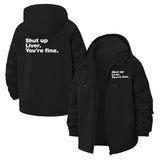 Humorous Quote Unisex Full-Zip Printed Waterproof Hooded Windbreaker