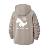 Funny Dinosaur Unisex Full-Zip Printed Waterproof Hooded Windbreaker