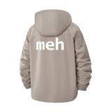 Meh Statement Unisex Full-Zip Printed Waterproof Hooded Windbreaker