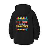 Crayon Humor Unisex Full-Zip Printed Waterproof Hooded Windbreaker