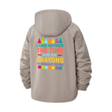 Crayon Humor Unisex Full-Zip Printed Waterproof Hooded Windbreaker
