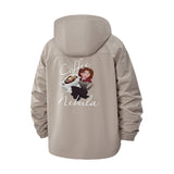 Coffee Nebula Unisex Full-Zip Printed Waterproof Hooded Windbreaker