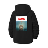 Paws Cat Parody Unisex Full-Zip Printed Waterproof Hooded Windbreaker