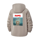 Paws Cat Parody Unisex Full-Zip Printed Waterproof Hooded Windbreaker