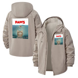 Paws Cat Parody Unisex Full-Zip Printed Waterproof Hooded Windbreaker