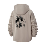Abstract Skull Art Unisex Full-Zip Printed Waterproof Hooded Windbreaker