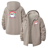 Rainbow Cat Unisex Full-Zip Printed Waterproof Hooded Windbreaker