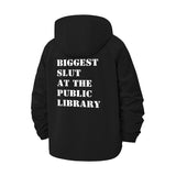 Bold Typographic Unisex Full-Zip Printed Waterproof Hooded Windbreaker