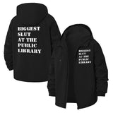 Bold Typographic Unisex Full-Zip Printed Waterproof Hooded Windbreaker