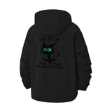 Sarcastic Cat Unisex Full-Zip Printed Waterproof Hooded Windbreaker