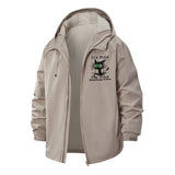 Sarcastic Cat Unisex Full-Zip Printed Waterproof Hooded Windbreaker