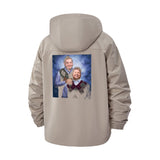 Retro Family Portrait Unisex Full-Zip Printed Waterproof Hooded Windbreaker
