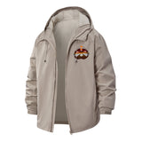 Poker King Unisex Full-Zip Printed Waterproof Hooded Windbreaker