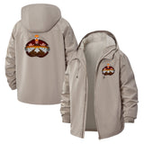 Poker King Unisex Full-Zip Printed Waterproof Hooded Windbreaker