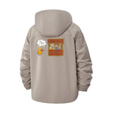 Cartoon Lemonade Stand Unisex Full-Zip Printed Waterproof Hooded Windbreaker