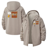 Cartoon Lemonade Stand Unisex Full-Zip Printed Waterproof Hooded Windbreaker