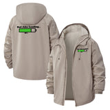 Dad Joke Loading Unisex Full-Zip Printed Waterproof Hooded Windbreaker