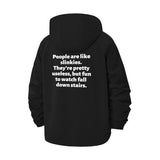 Slinky Humor Unisex Full-Zip Printed Waterproof Hooded Windbreaker
