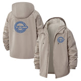Cyber Emblem Unisex Full-Zip Printed Waterproof Hooded Windbreaker