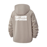 Funny Shit Show Supervisor Unisex Full-Zip Printed Waterproof Hooded Windbreaker