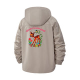 Ironic Deer and Floral Unisex Full-Zip Printed Waterproof Hooded Windbreaker