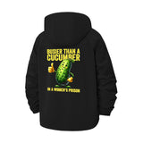 Humorous Cucumber Unisex Full-Zip Printed Waterproof Hooded Windbreaker