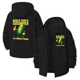 Humorous Cucumber Unisex Full-Zip Printed Waterproof Hooded Windbreaker