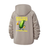 Humorous Cucumber Unisex Full-Zip Printed Waterproof Hooded Windbreaker
