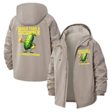 Humorous Cucumber Unisex Full-Zip Printed Waterproof Hooded Windbreaker